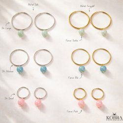 "Poppy" hoops med farvede perler