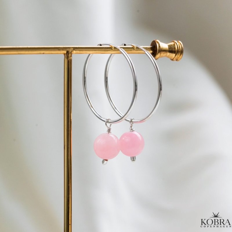 "Poppy" hoops med farvede perler