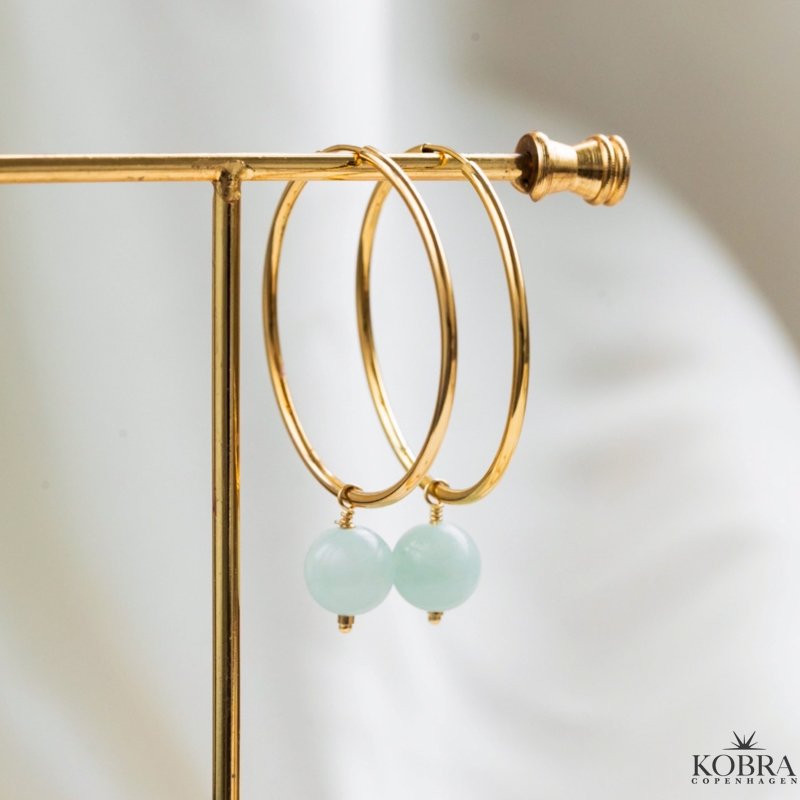 "Poppy" hoops med farvede perler