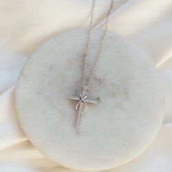 "Allana" krysskjede i s�lv med Infinity