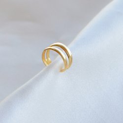 "Amber" earcuff i 18k forgylt sterlings�lv.