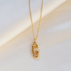 "Atlas" kjede med brevet ditt i 18 karat gullbelagt