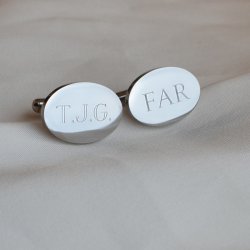 "August" cufflinks with personal engraving in steel