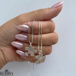 "BFF" friendship puslespil halskder i slv inklusiv personlig gravering