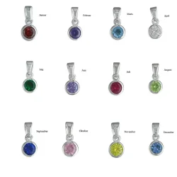 "Stargate" slv halskde med dit stjernetegn og birthstone vedhng