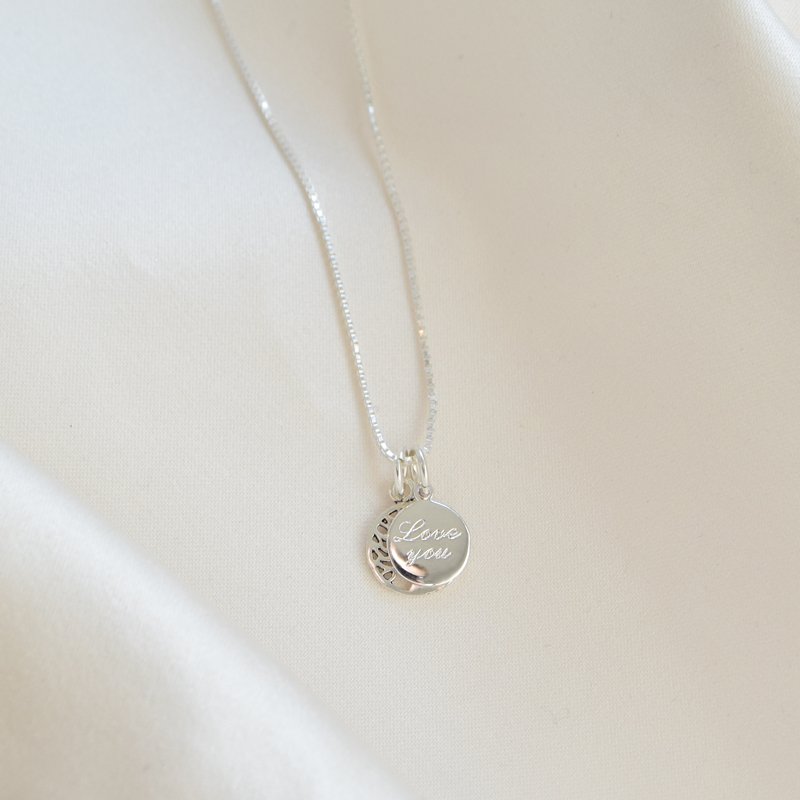 "Blaze" necklace in sterling silver with the tree of life and personal engraving