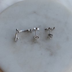 "Celeste" asymmetriske �restikker og earcuff i s�lv