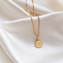 Mini guldamulett med personlig gravyr