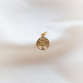 Charm i guld med Livets tr�d-amulett