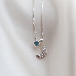  "Moon" Hammered moon charm in silver
