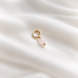 Charm i guld med rosa agat