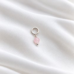 Charm i silver med rosa agat