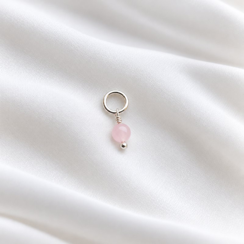 Charm i silver med rosa agat