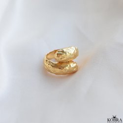 "Belli" Chunky ring i 18K forgyldt slv  r og organisk design