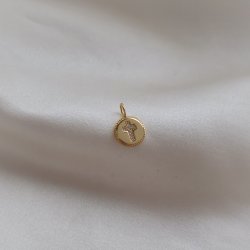 Charm- Small amulet with cross and stone gold plated