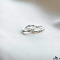 "Vera" Classic zirkonia hoops i slv - Mini, Small eller Medium