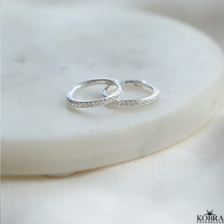 "Vera" Classic zirkonia hoops i slv - Mini, Small eller Medium