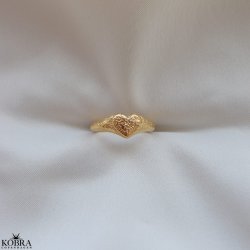 "Esther" Crushed Heart Ring i 18 karat forgyldt