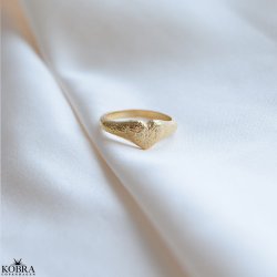 "Esther" Crushed Heart Ring i 18 karat forgyldt