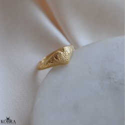 "Esther" Crushed Heart Ring i 18 karat forgyldt
