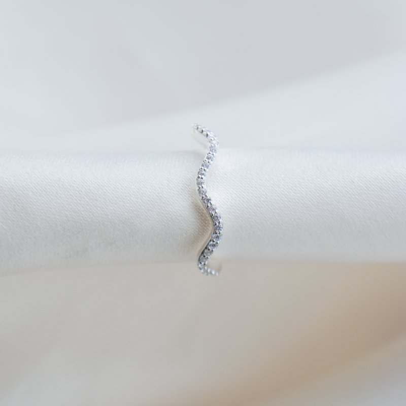 "Lake" s�lv ear climber med zirkonia sten