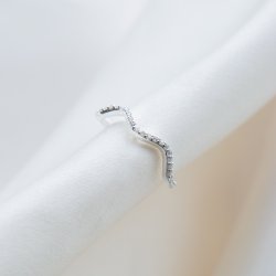 "Lake" s�lv ear climber med zirkonia sten