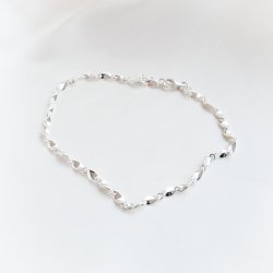 "Valli" twisted anklet in silver