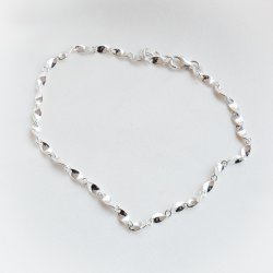 "Valli" twisted anklet in silver