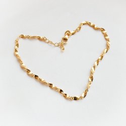 "Valli" twisted anklet in gold