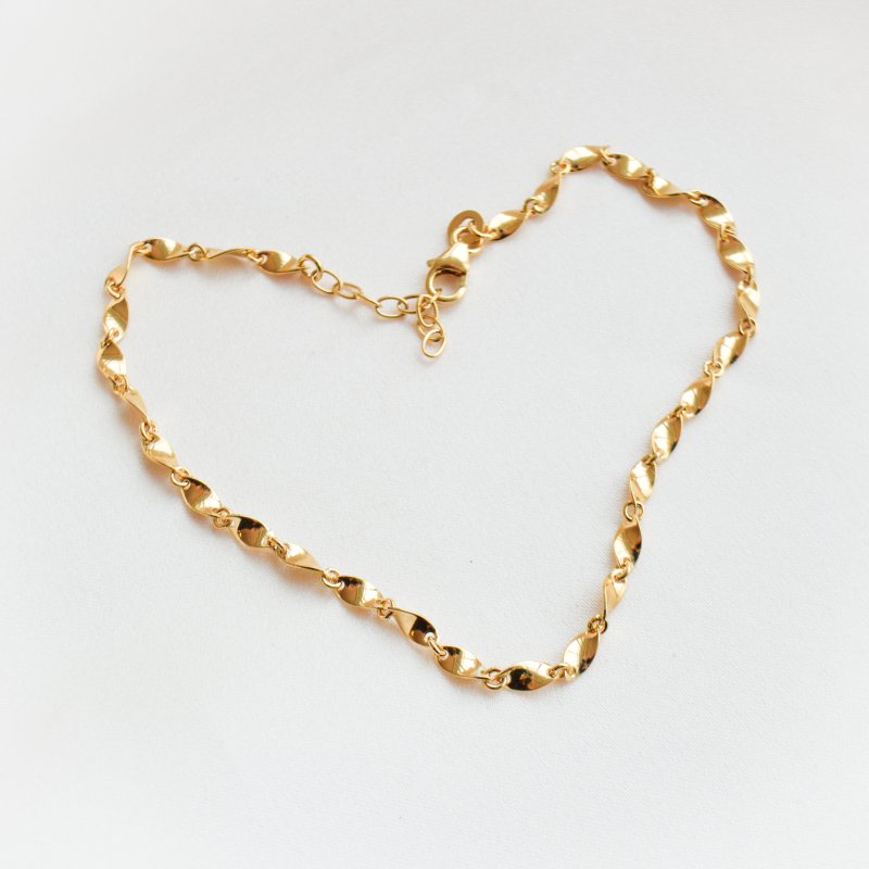 "Valli" twisted anklet in gold