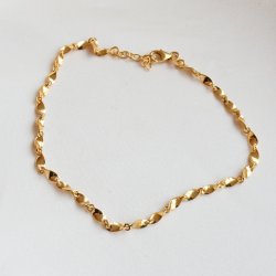 "Valli" twisted anklet in gold