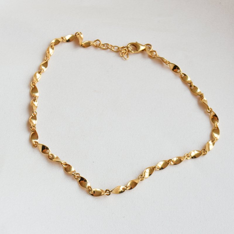 "Valli" twisted anklet in gold