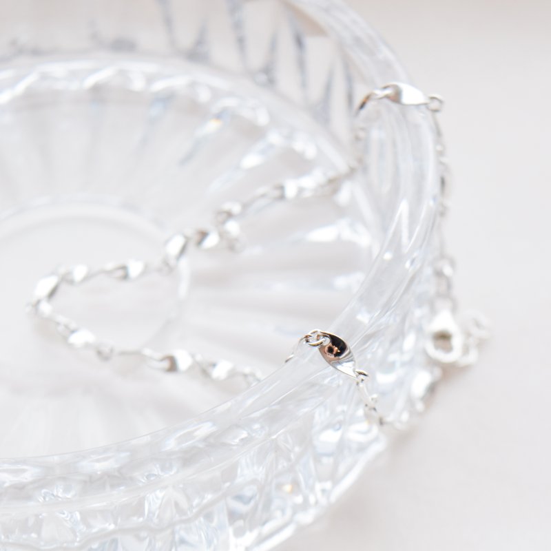 "Valli" twisted anklet in silver