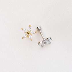 "Zara" piercing med blomst (1 stk.)