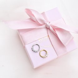 "Aly" piercing hoop med sten(1 stk.)