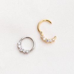 "Aly" piercing hoop med sten(1 stk.)