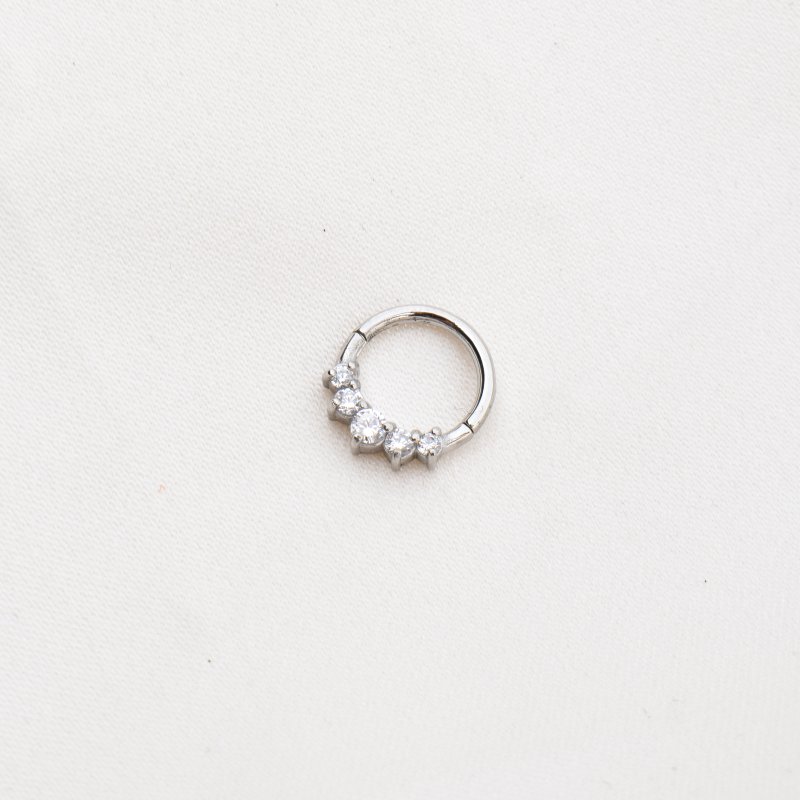 "Aly" piercing hoop med sten(1 stk.)