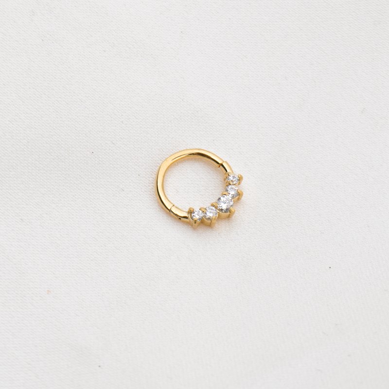 "Aly" piercing hoop med sten(1 stk.)