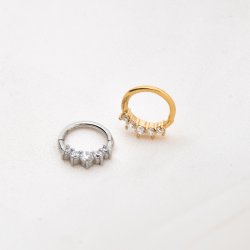 "Aly" piercing hoop med sten(1 stk.)