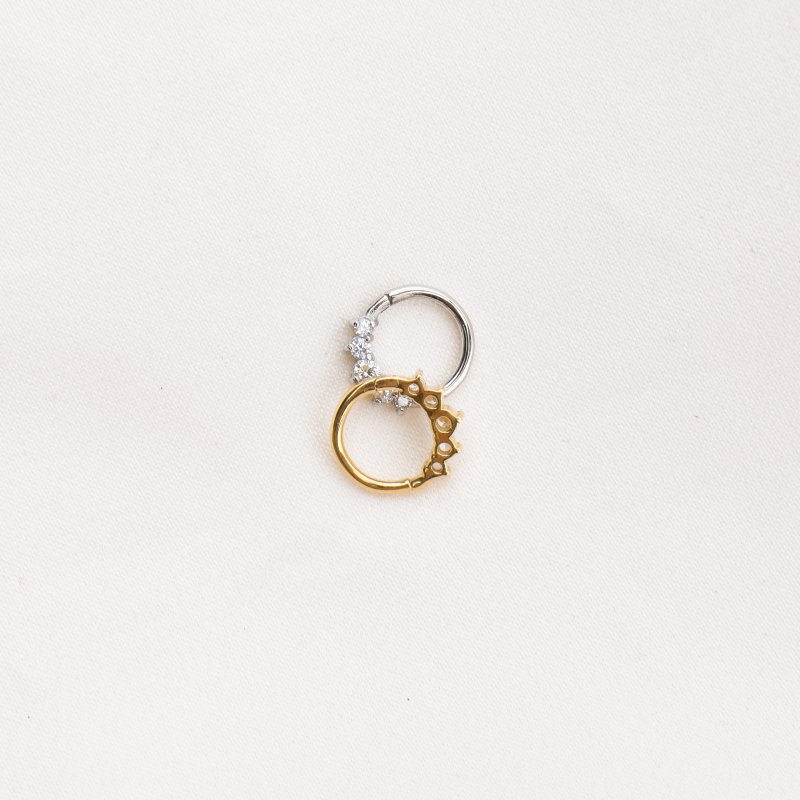 "Aly" piercing hoop med sten(1 stk.)