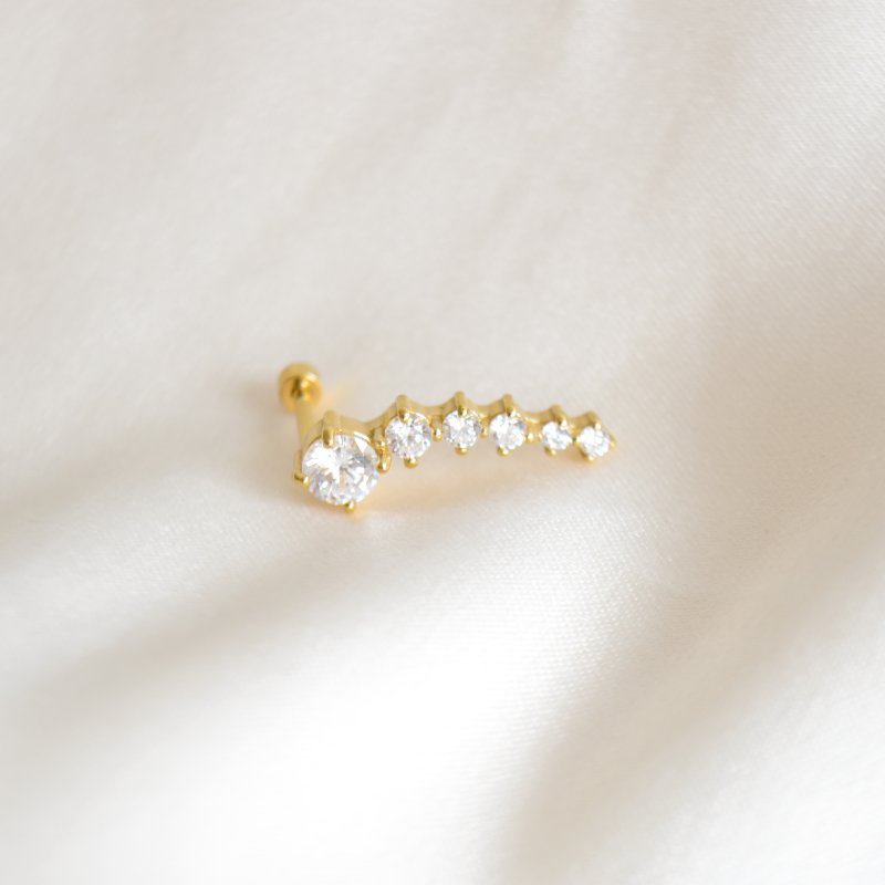 "Harlow" piercing med zirkonia bue