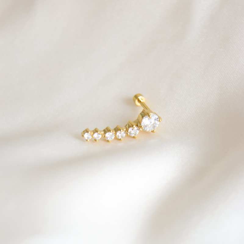 "Harlow" piercing med zirkonia bue
