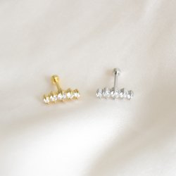 "Nola" piercing med zirkonia sten (1 stk.)