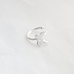 "Fia" silver ear cuff with a delicate butterfly design