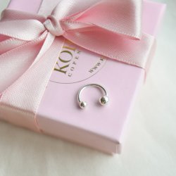 "Jay" silver ear cuff with ball details
