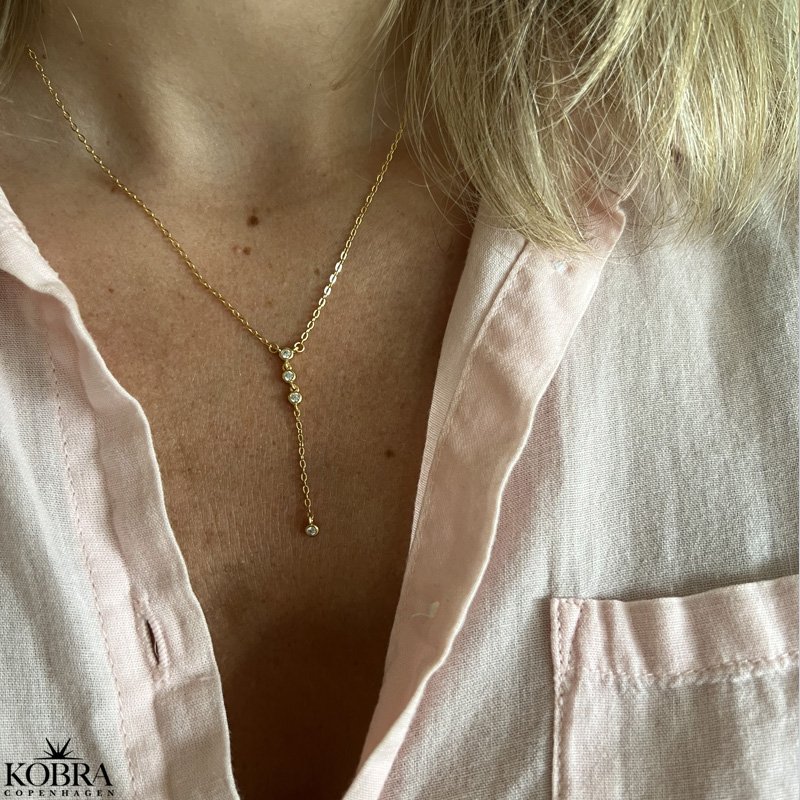 "Ziva" drop necklace in gold