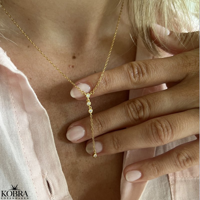 "Ziva" drop necklace in gold