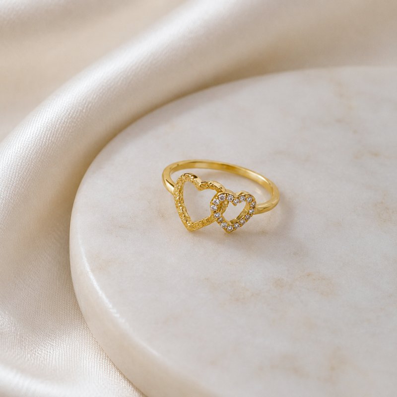 "Ever After" gold-plated heart ring