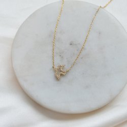 English "Falcon" necklace in 18k gold-plated sterling silver with a small swallow