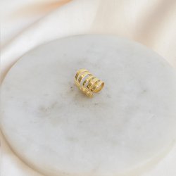 "Fay" earcuff i 18k forgylt sterlings�lv.